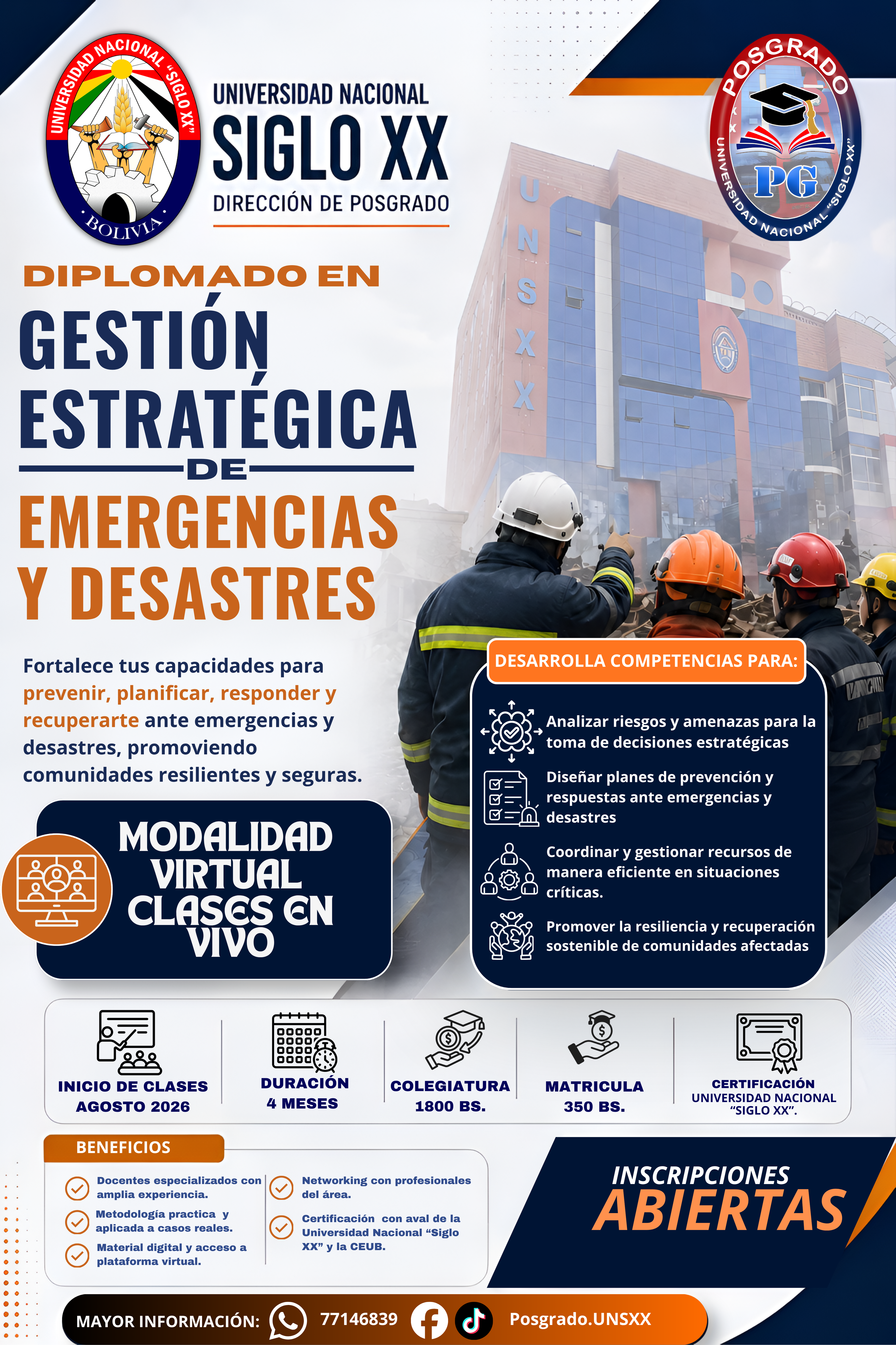 diplomado en GESTIÓN ESTRATÉGICA DE EMERGENCIAS Y DESASTRES